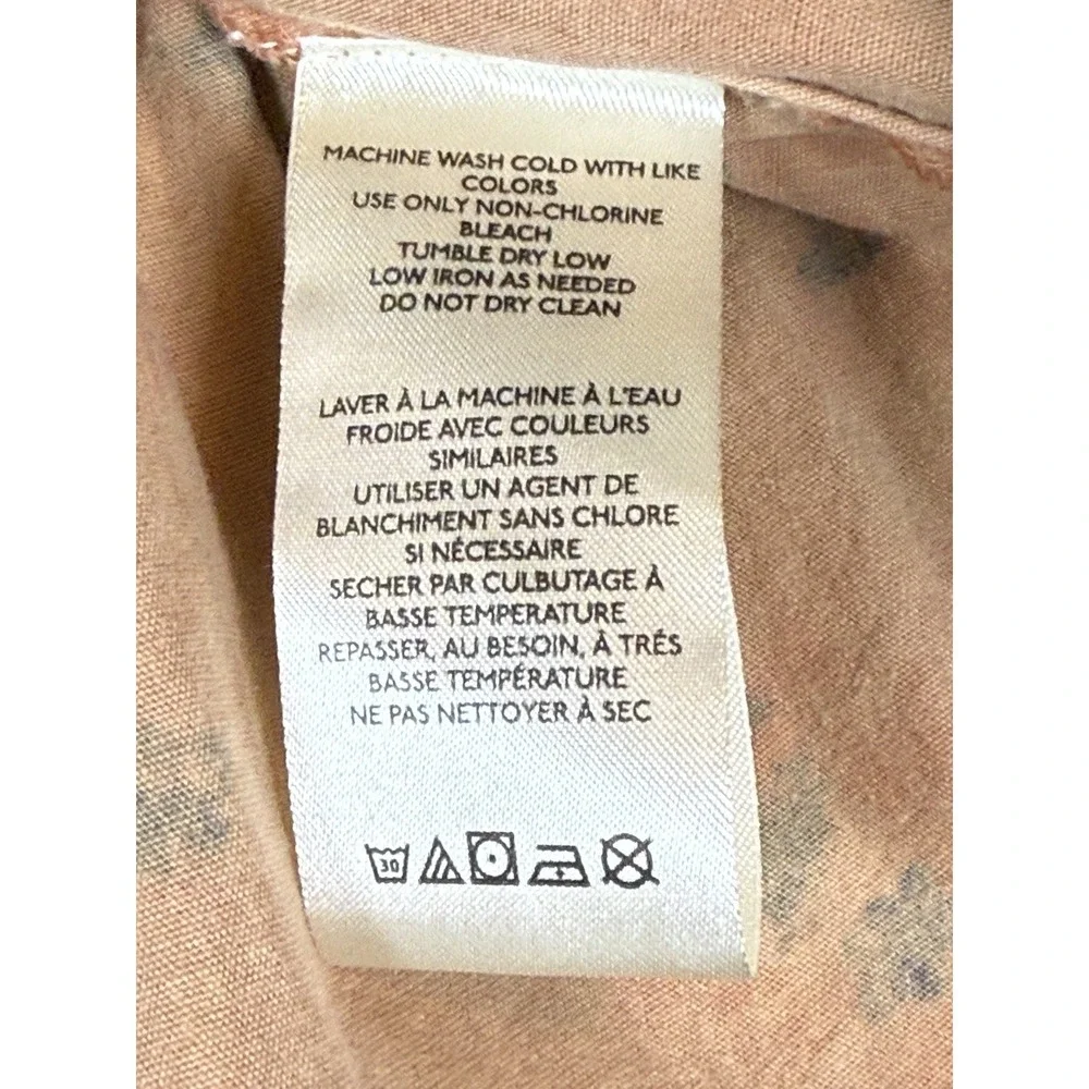 Free People Callista Printed Shorts Peach Boho Cottagecore Women's Medium - Picture 11 of 14